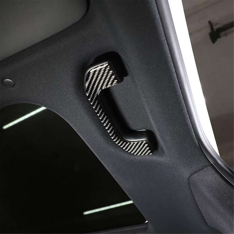 for - C-class W206 2022 2023 Soft Carbon Fiber Car Roof Grab Handle Cover Decorative Trim Accessori