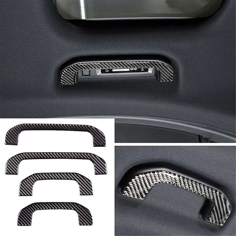 for - C-class W206 2022 2023 Soft Carbon Fiber Car Roof Grab Handle Cover Decorative Trim Accessori