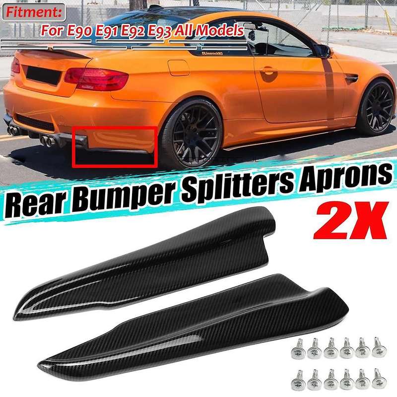 for  E90 E91 E92 E93 M3 Carbon Fiber Look Rear Bumper Lip Splitter Winglet Apron