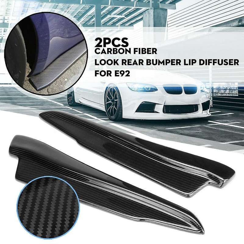 for  E90 E91 E92 E93 M3 Carbon Fiber Look Rear Bumper Lip Splitter Winglet Apron