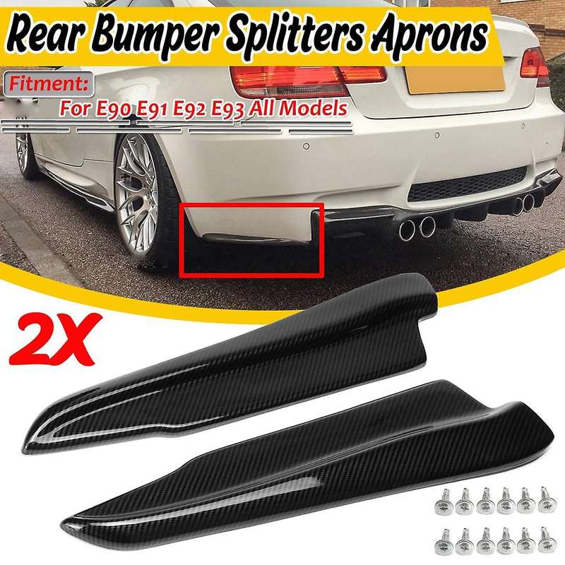 for  E90 E91 E92 E93 M3 Carbon Fiber Look Rear Bumper Lip Splitter Winglet Apron