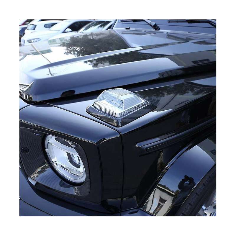 for - G-Class W463 G55 G63 2019-2020 Dry Carbon Fiber Car Hood Turn Signal Light Cover Trim Accessor