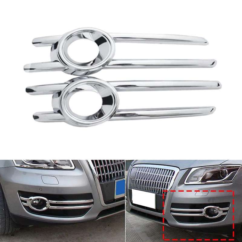 for  Q5 2009-2012 ABS Chrome Front Fog Light Lamp Grill Frame Panel Cover Bezel Trim Auto Styling G