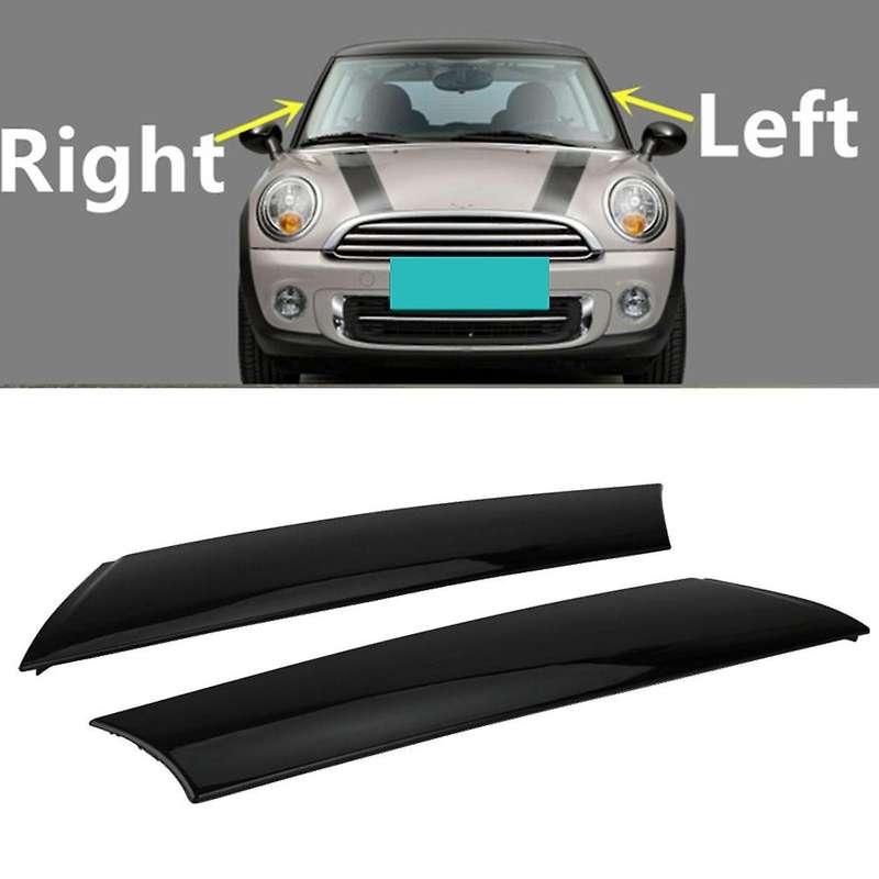 for  R57 R55 R56 07-15 Front Right Windshield Post Trim Bright Black Exterior Molding A Pillar Trim