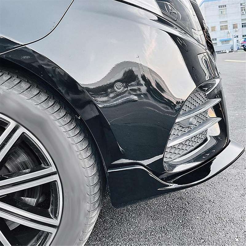 for - V-Class W447 V260 Line Front Bumper Lip Angle Diffuser Splitter Spoiler Protector Gloss Black