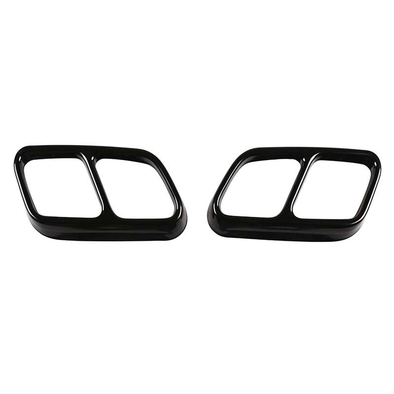 for - W218 2012-2017 Stainless Steel Black Exhaust Pipe Tube Cover Stickers Car Accessories