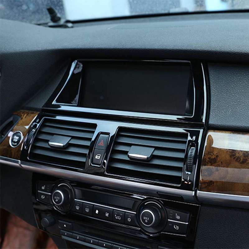 for - X5 X6 E70 E71 2007 - 2013 Car Interior Dashboard Panel Navigation Screen Frame Cover Replaceme