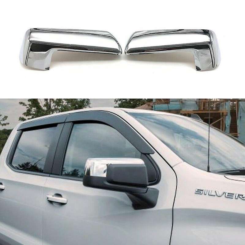 for / 1500 2019-2021 Chrome Top Half Side Door Mirror Cover Rear View Mirror Cover Cap