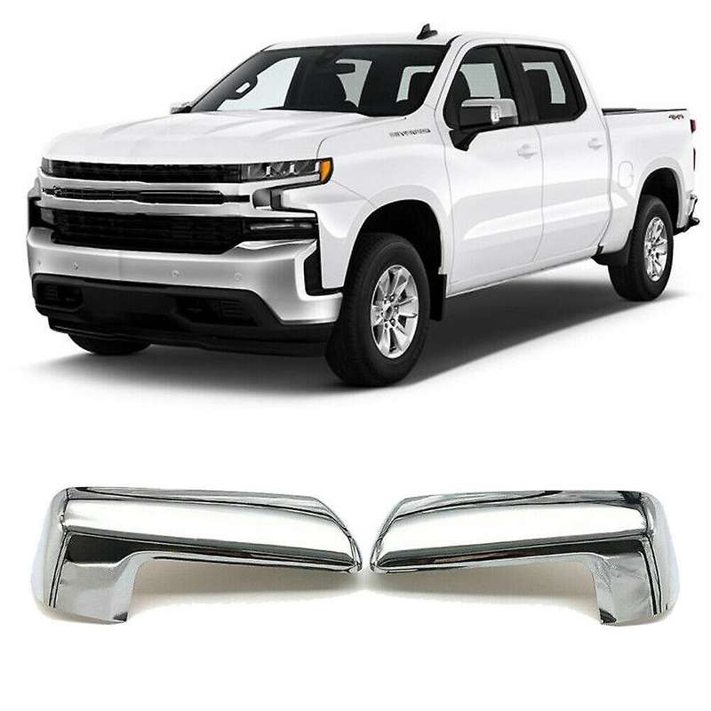 for / 1500 2019-2021 Chrome Top Half Side Door Mirror Cover Rear View Mirror Cover Cap