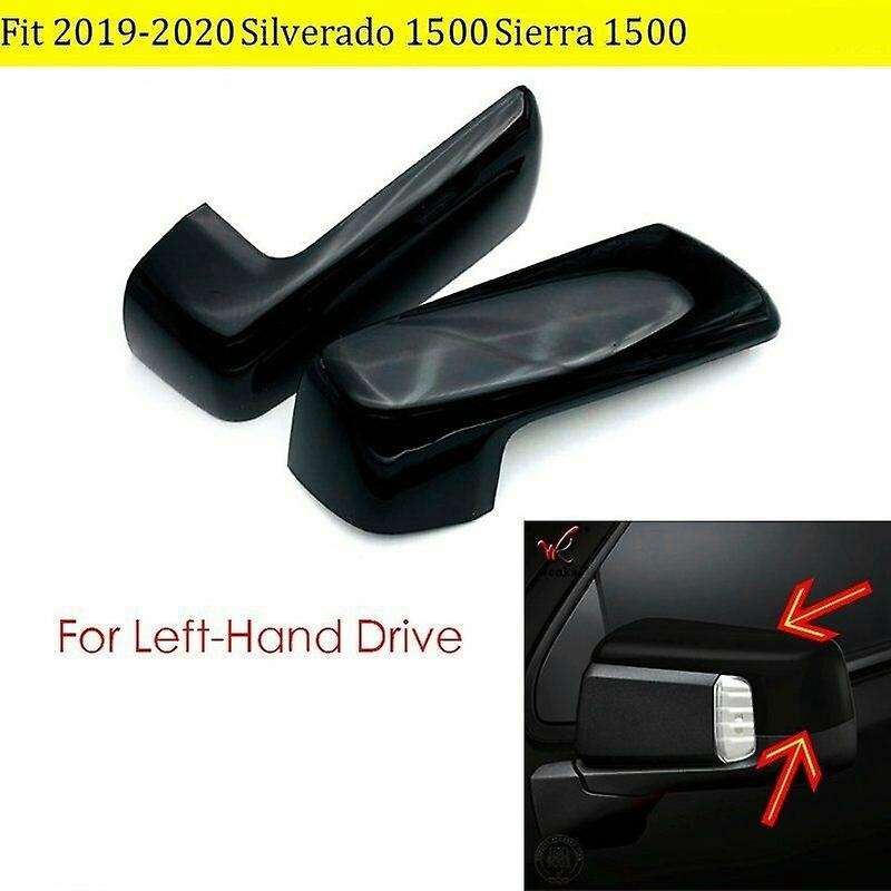 for / 1500 2019-2021 Glossy Black Top Half Side Door Mirror Cover Rear View Mirror Cover Cap