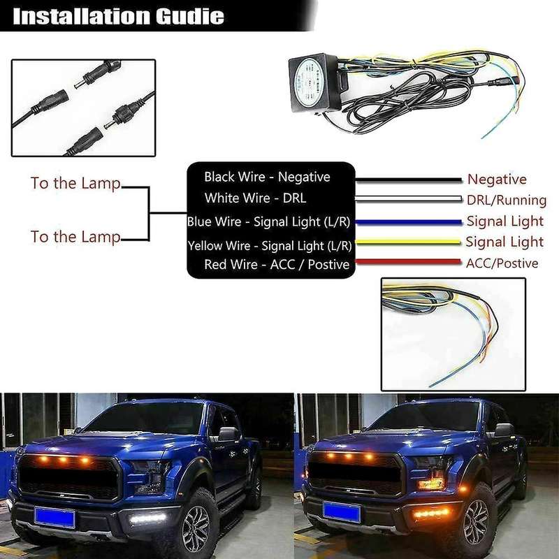 for / 2017-2019 Front Bumper Bezels L+R LED DRL with Turn Signal Fog Light Lamp