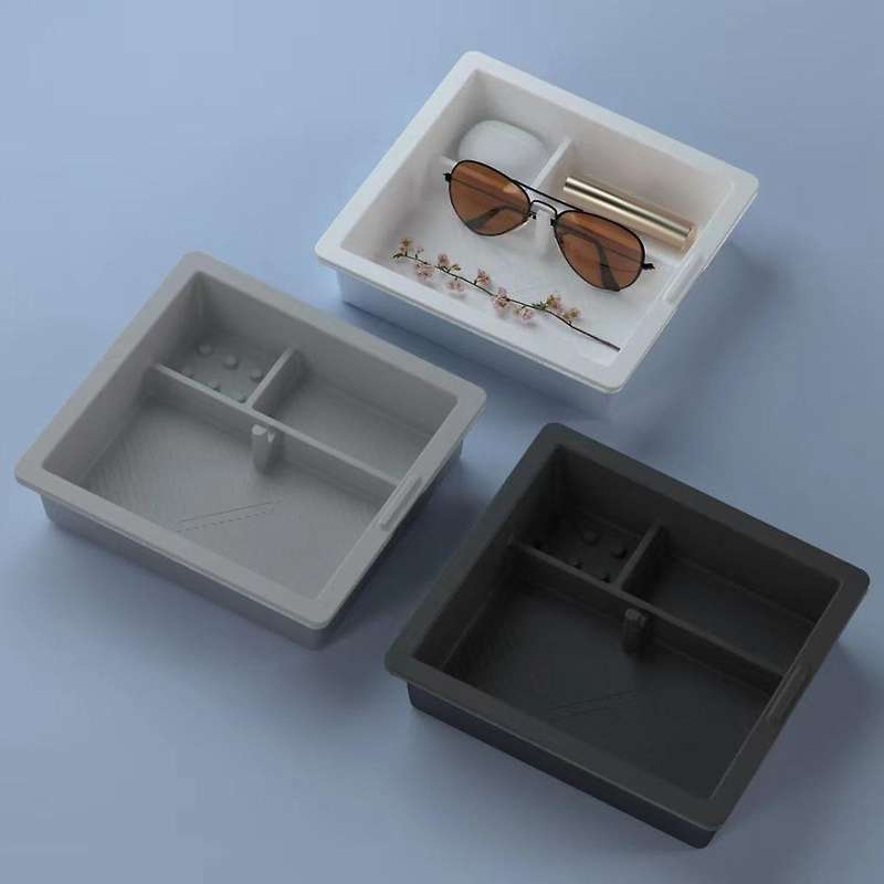 for + New Model3 Center Console Storage Box Organizer Interior Accessories Pvc Grey