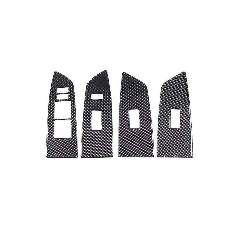 for /sequoia 2007-2013 Lhd Car Window Lift Frame Decoration Cover Trim Stickers - Soft Carbon Fiber