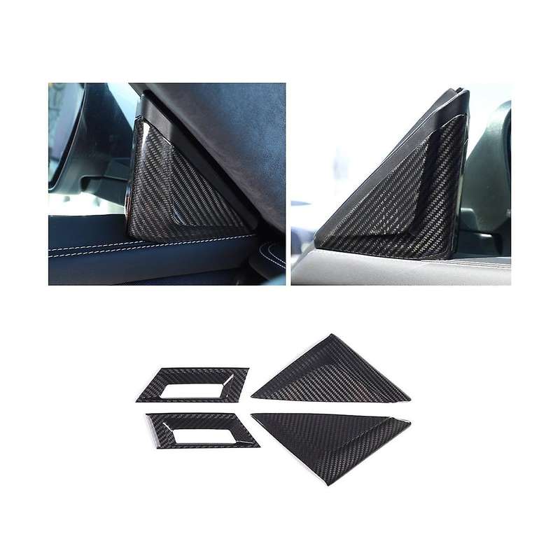 for /quattroporte 2014-2022 Carbon Fiber Car A-pillar Horn Cover Trim Sticker Decorative Accessorie