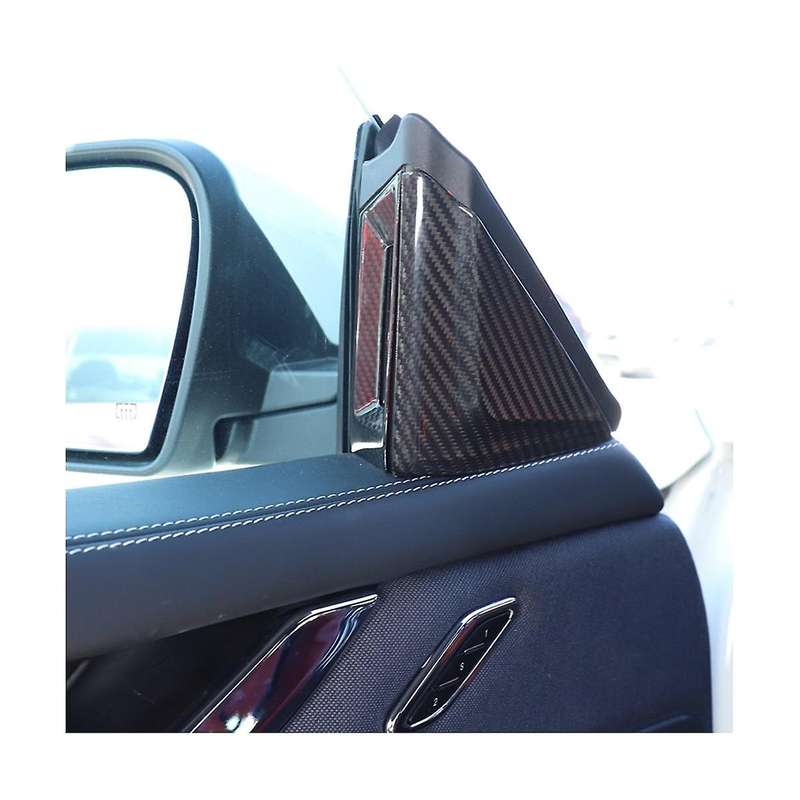 for /quattroporte 2014-2022 Carbon Fiber Car A-pillar Horn Cover Trim Sticker Decorative Accessorie
