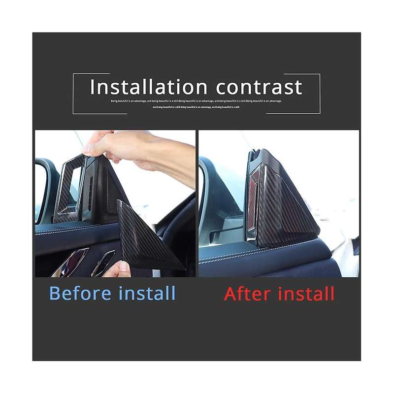 for /quattroporte 2014-2022 Carbon Fiber Car A-pillar Horn Cover Trim Sticker Decorative Accessorie