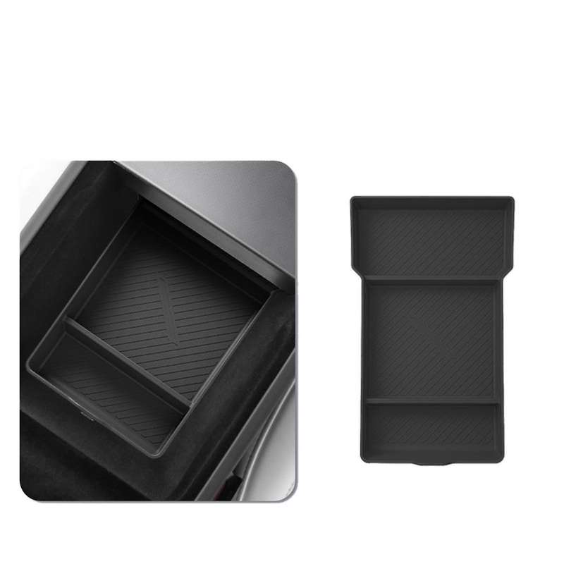 for + New Model3 Central Control Silicone Pad Storage Box Center Console Armrest for New Model3 Blac