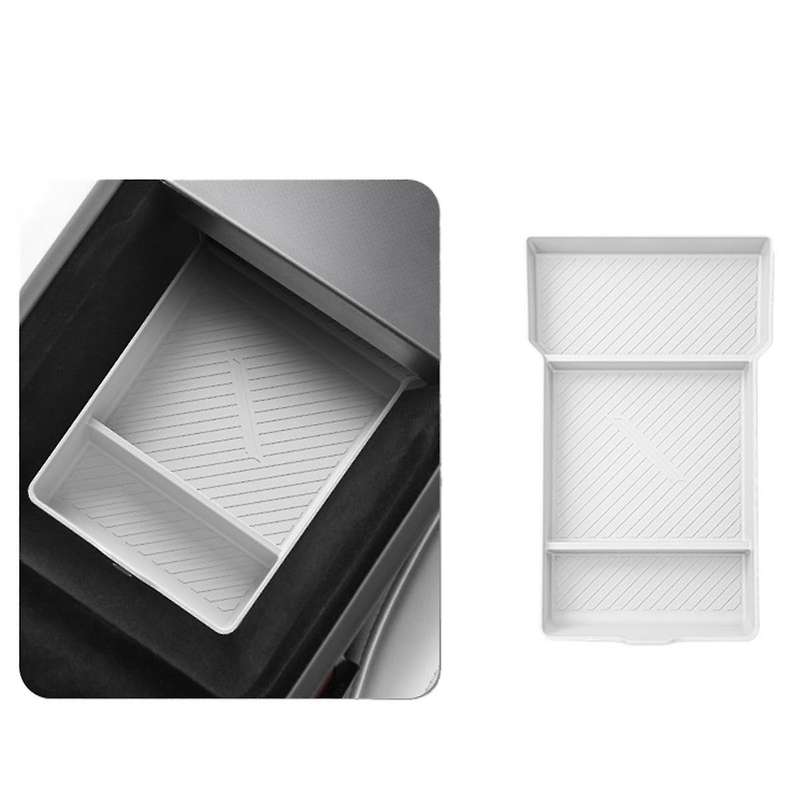 for + New Model3 Central Control Silicone Pad Storage Box Center Console Armrest for New Model3 Whit