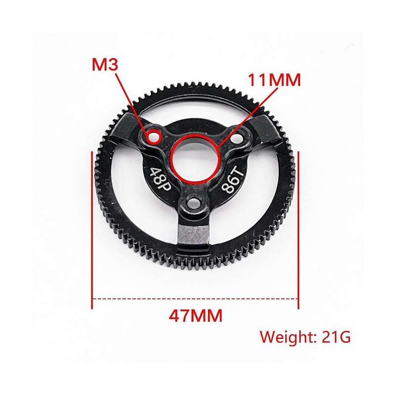for 1/10 2wd -58064-2 to Climbing Car Special Rigid Teeth, 86t+19t+20t+21t Kit