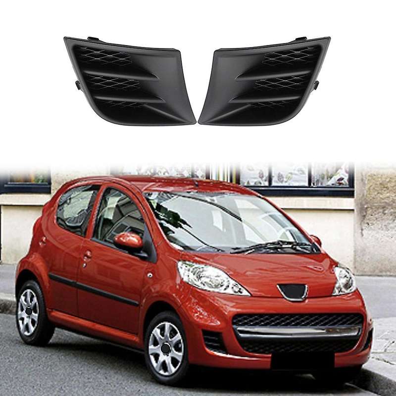 for 107 2009-2012 Black Front Left Right Bumper Grill Grille Fog Light Cover Replacement 7422A8 7422