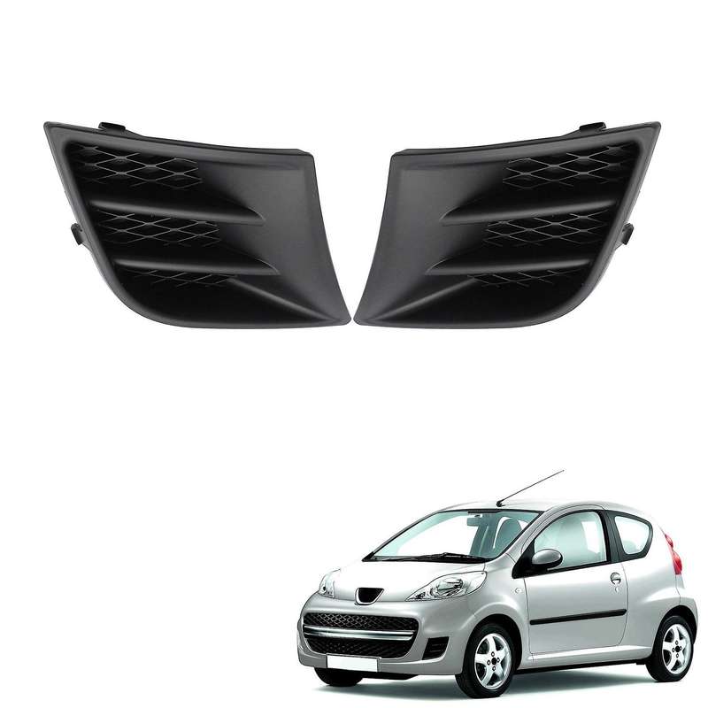 for 107 2009-2012 Black Front Left Right Bumper Grill Grille Fog Light Cover Replacement 7422A8 7422