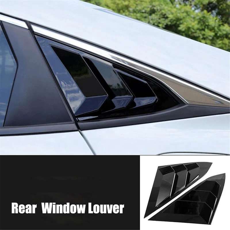 for 10th Gen 2016-2021 Sedan Rear Side Window Louvers Scoop Shades Cover Trim Blinds