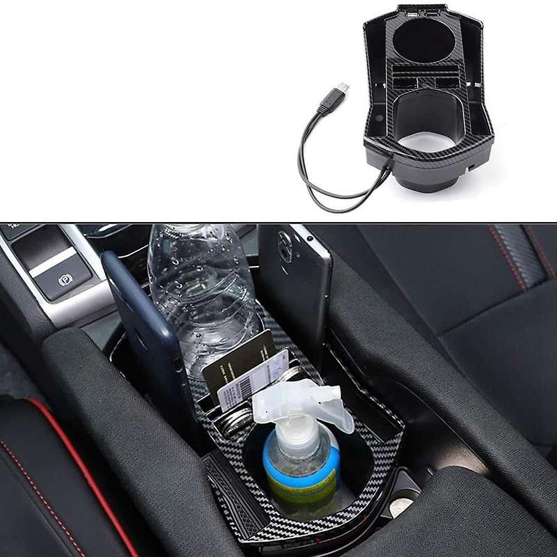 for 10Th 2016-2020 Central Console Cup Holder Armrest Storage Box Organizer with USB Charging Access
