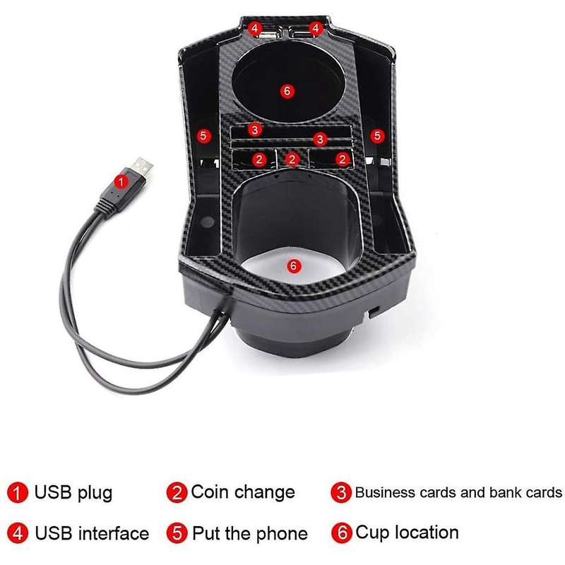 for 10Th 2016-2020 Central Console Cup Holder Armrest Storage Box Organizer with USB Charging Access