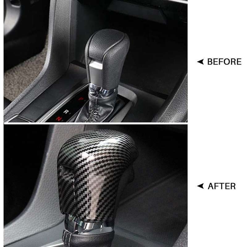 for 10th 2016-2020 Car Carbon Fiber Gear Shift Knob Cover Lever Trim Shift Head Sticker Accessories