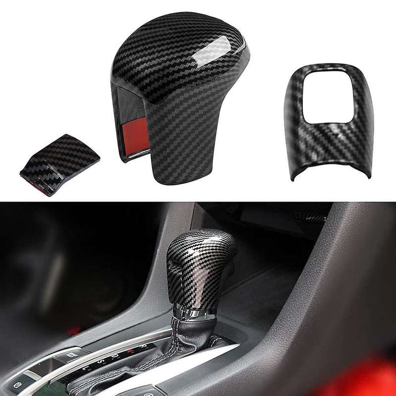 for 10th 2016-2020 Car Carbon Fiber Gear Shift Knob Cover Lever Trim Shift Head Sticker Accessories