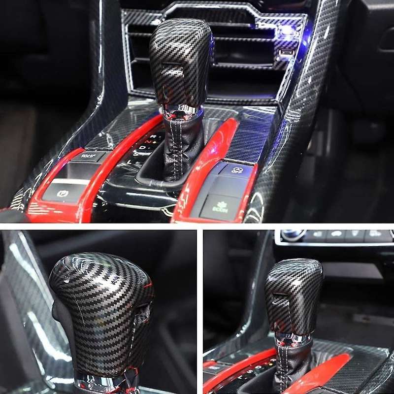 for 10th 2016-2020 Car Carbon Fiber Gear Shift Knob Cover Lever Trim Shift Head Sticker Accessories