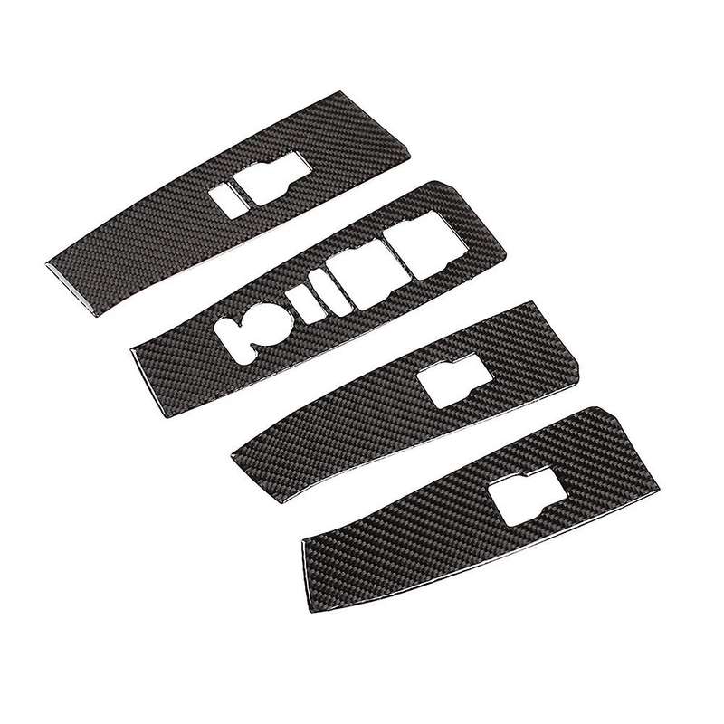 for 11Th 2022 Car Door Armrest Window Lift Switch Panel Cover Trim Real Carbon Fiber Sticker Accesso