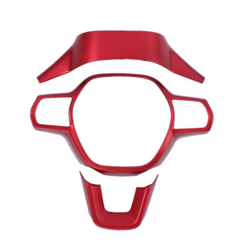 for 11Th 2022 Auto Steering Wheel Panel Button Cover Trim Sticker Decal Frame Car Interior,Red