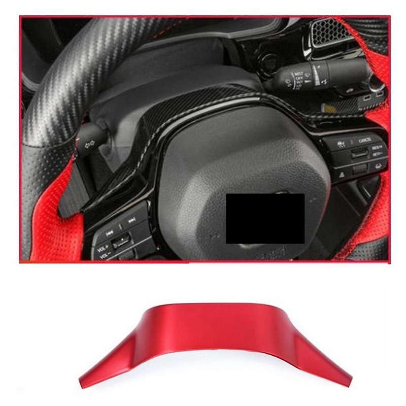 for 11Th 2022 Auto Steering Wheel Panel Button Cover Trim Sticker Decal Frame Car Interior,Red