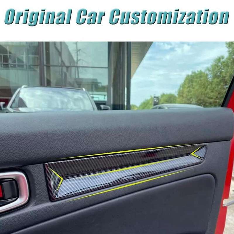 for 11th Gen 2022 Carbon Fiber Interior Door Handle Panel Cover Trim Decorative Strips Sticker Acce