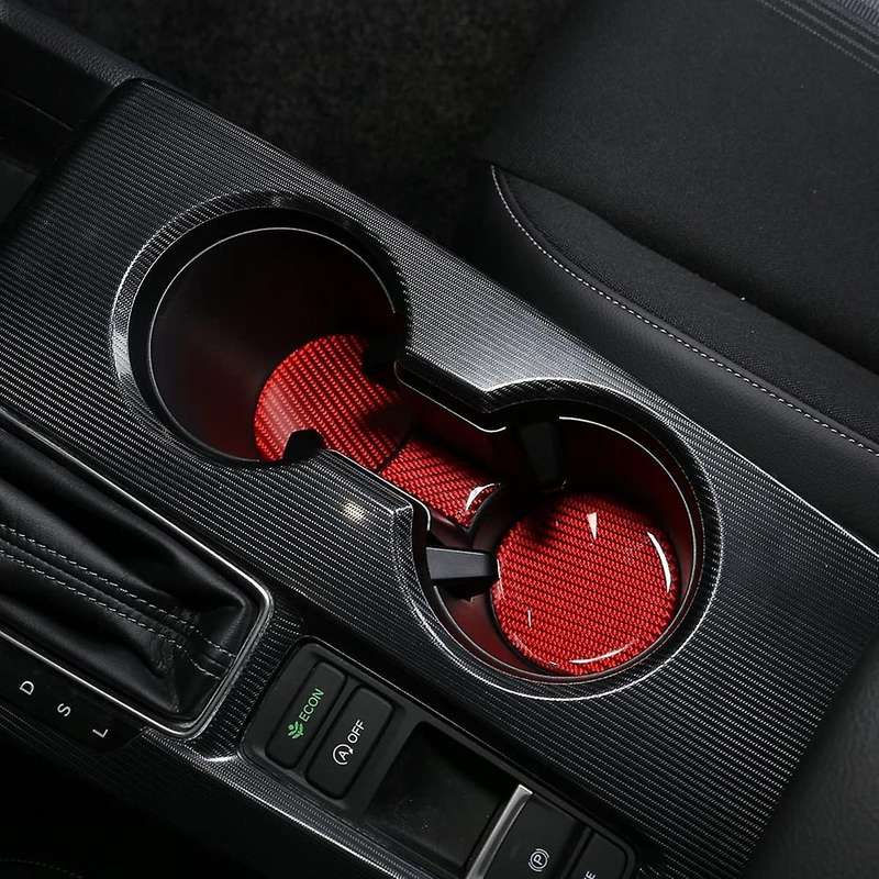 for 11Th 2022 Carbon Fiber Cup Holder Insert Coaster Mat Pad Sticker Cover Trim Decal Accessories,Re