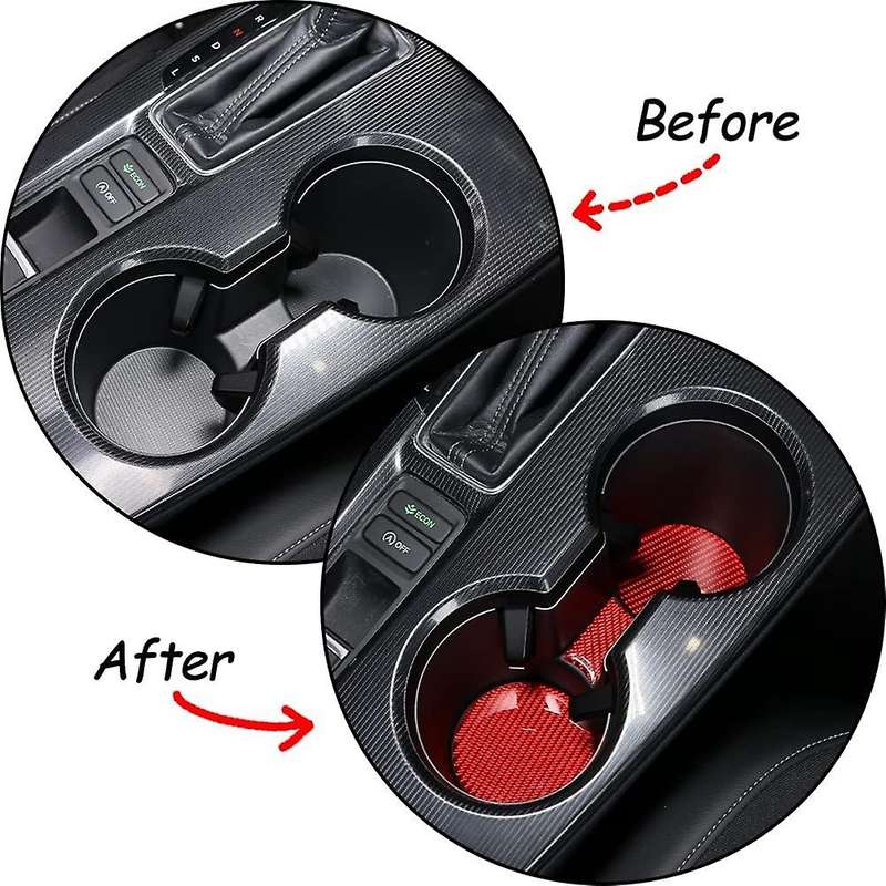 for 11Th 2022 Carbon Fiber Cup Holder Insert Coaster Mat Pad Sticker Cover Trim Decal Accessories,Re