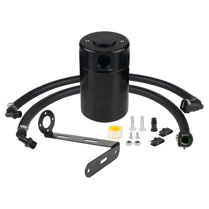 for 15-21 3.5 V6 Turbo Oil Separator Kit Black Billet Oil Separator Catch Can Kit