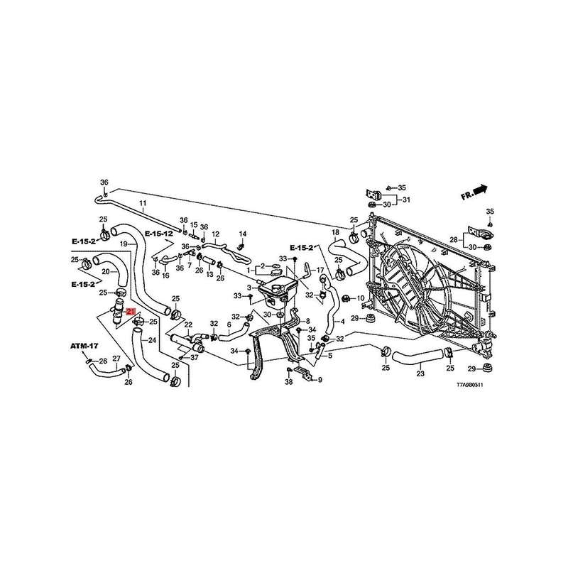 for 18-21 Accord Lower Radiator Joint Hose Tube 19503-5J2-A50