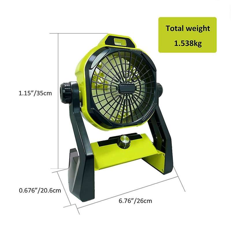 for 18v -ion Battery with Adapte Work Fan with Led Light Portable Cordless