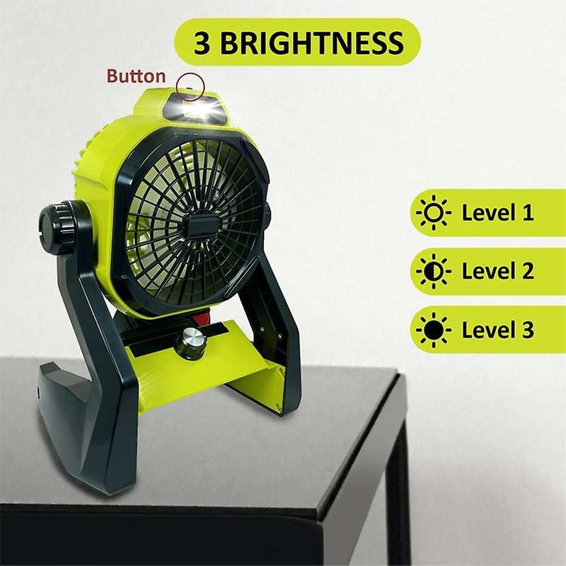 for 18v -ion Battery with Adapte Work Fan with Led Light Portable Cordless