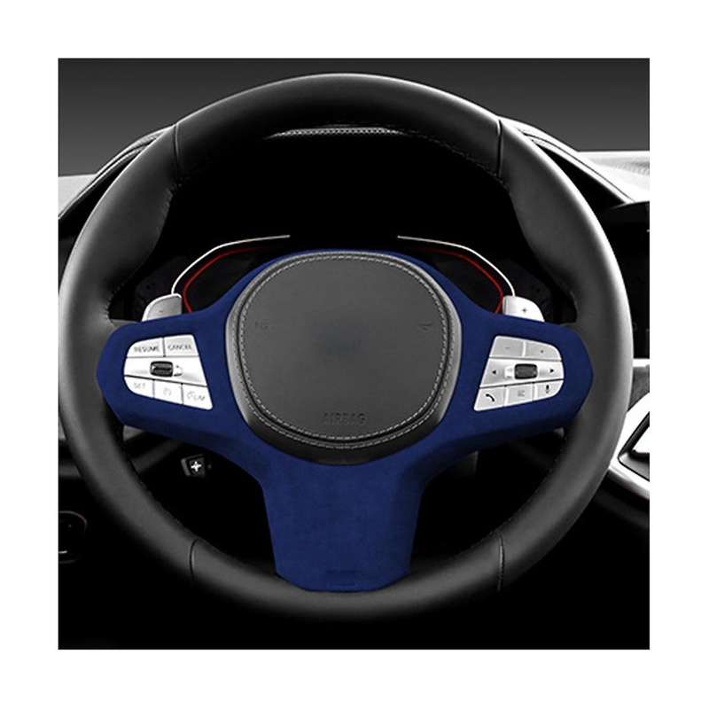 for 19-22 X5 Leather Steering Wheel Panel Cover Steering Wheel Trim Modification Stickers Red