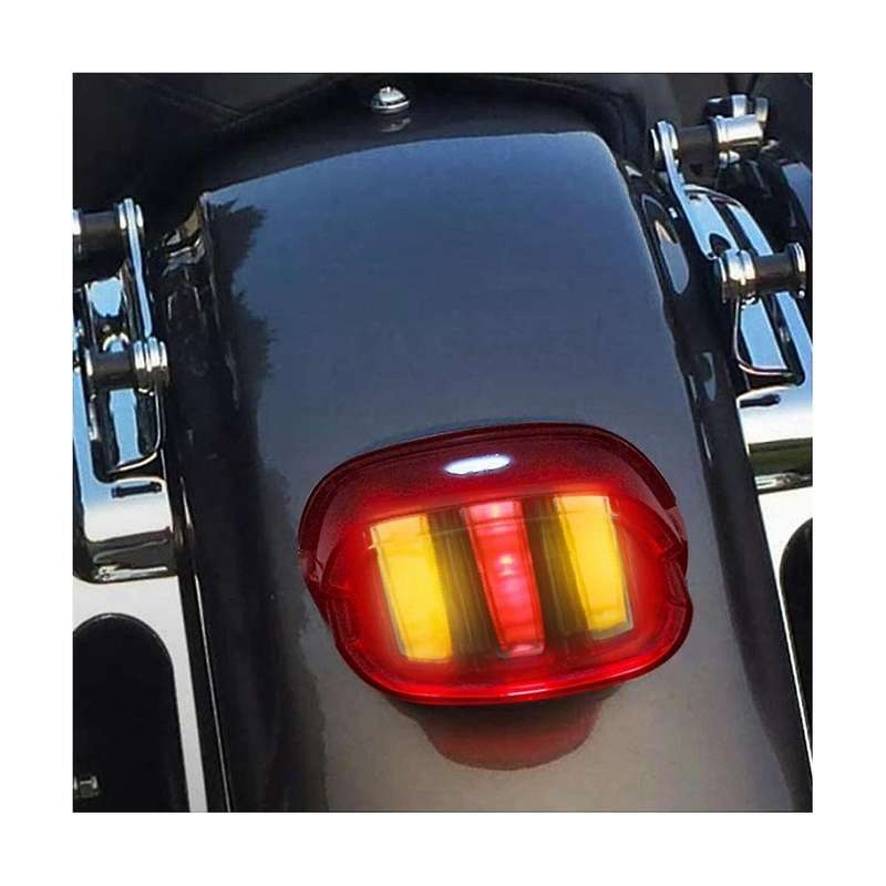 for 1999-Later Motorcycle LED Tail Light Yellow and Red Turn Signal Light Tail Light