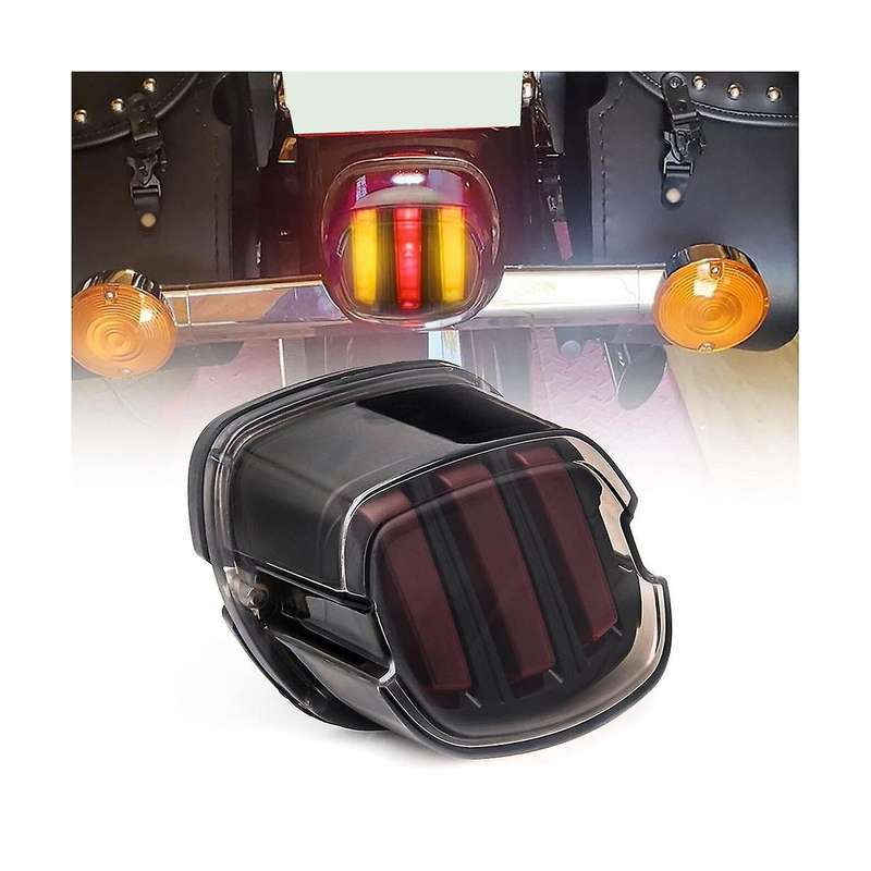 for 1999-Later Motorcycle LED Tail Light Yellow and Red Turn Signal Light Tail Light