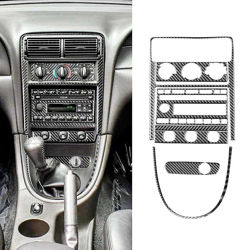 for 2001-2004 Lhd Soft Carbon Fiber Car Center Console Panel Cover Decorative Trim Set Interior Acc