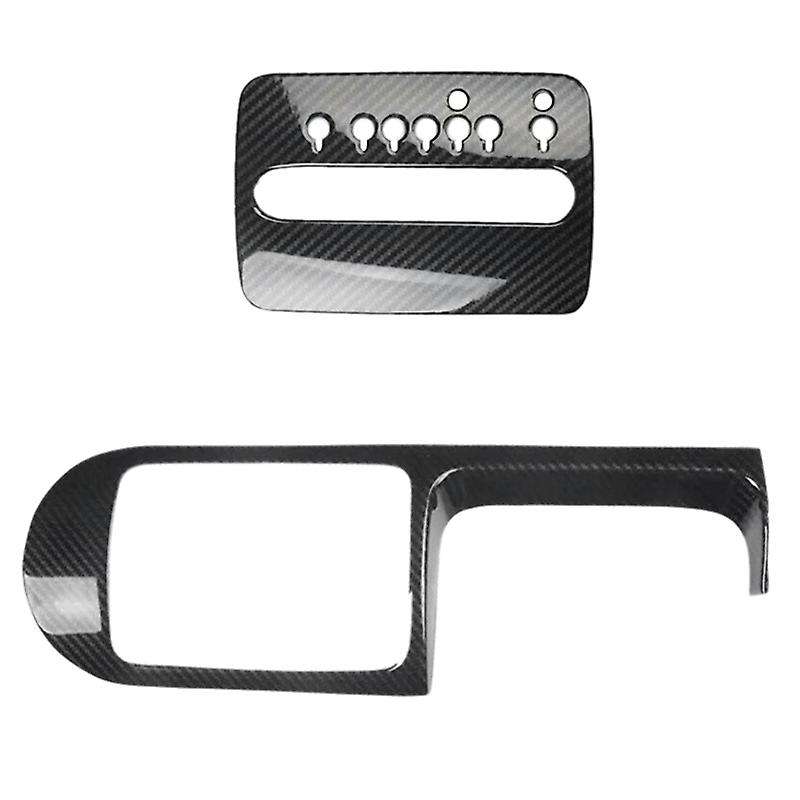 for 2003-2006 Carbon Fiber ABS Car Gear Shift Knob Panel Frame Cover Trim