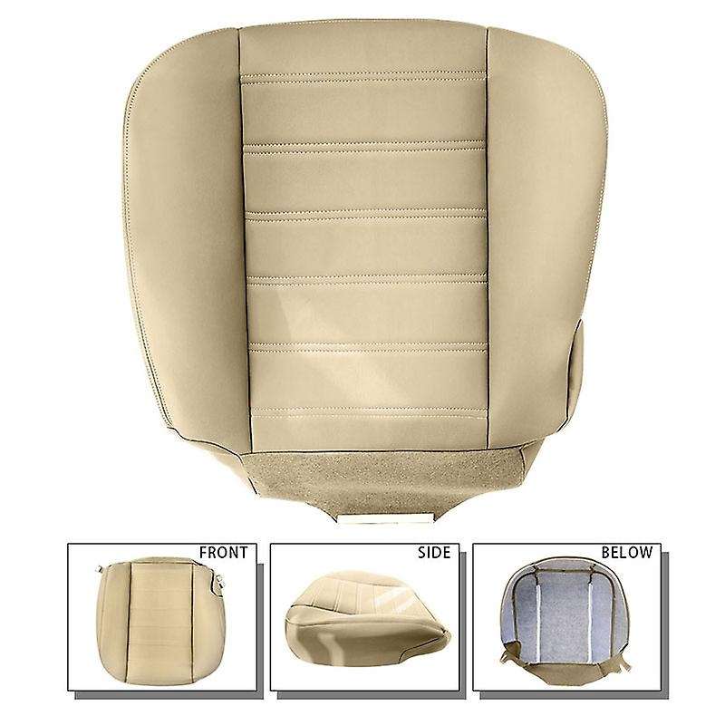 for 2003-2007 H2 Driver Side Bottom Synthetic Leather Seat Cover Beige
