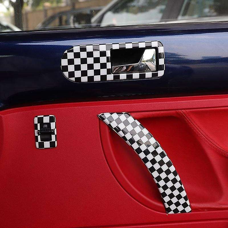 for 2003-2010 3PCS Black White ABS Car Door Trim Panel Pull Handle Window Switch Button Frame Cover