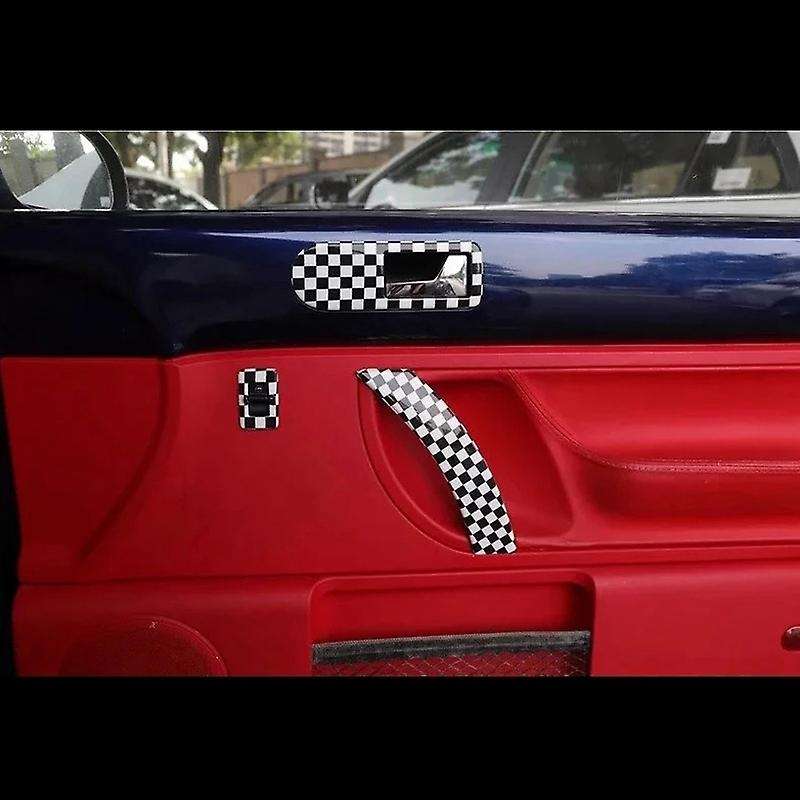 for 2003-2010 3PCS Black White ABS Car Door Trim Panel Pull Handle Window Switch Button Frame Cover