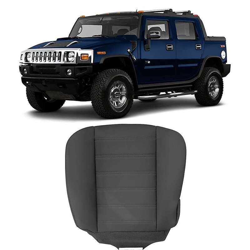 for 2003-2007 H2 Driver Side Bottom Synthetic Leather Seat Cover Black